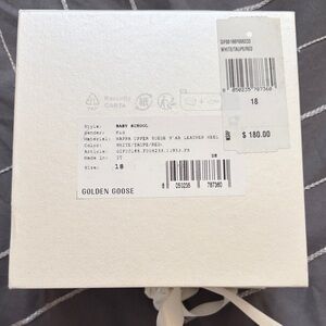 Golden Goose White Taupe Red Kids Shoe Box Label